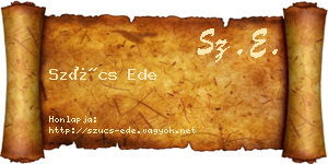 Szűcs Ede névjegykártya